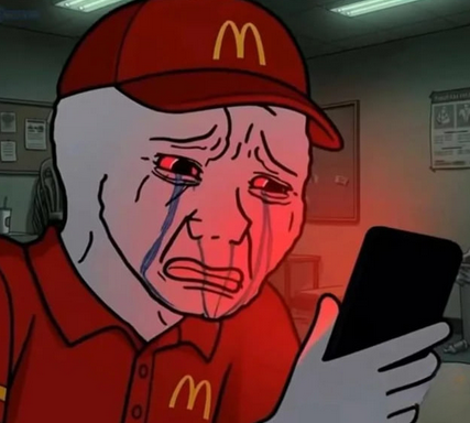 Wagie Wojak checks the markets red - a Wojak meme on farm.meme