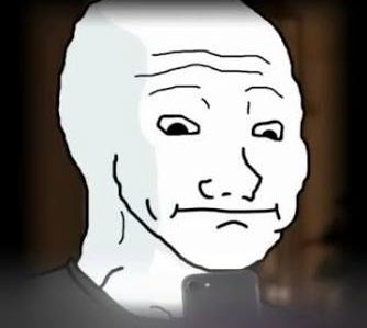 Wojak checks his phone - a Wojak meme on farm.meme