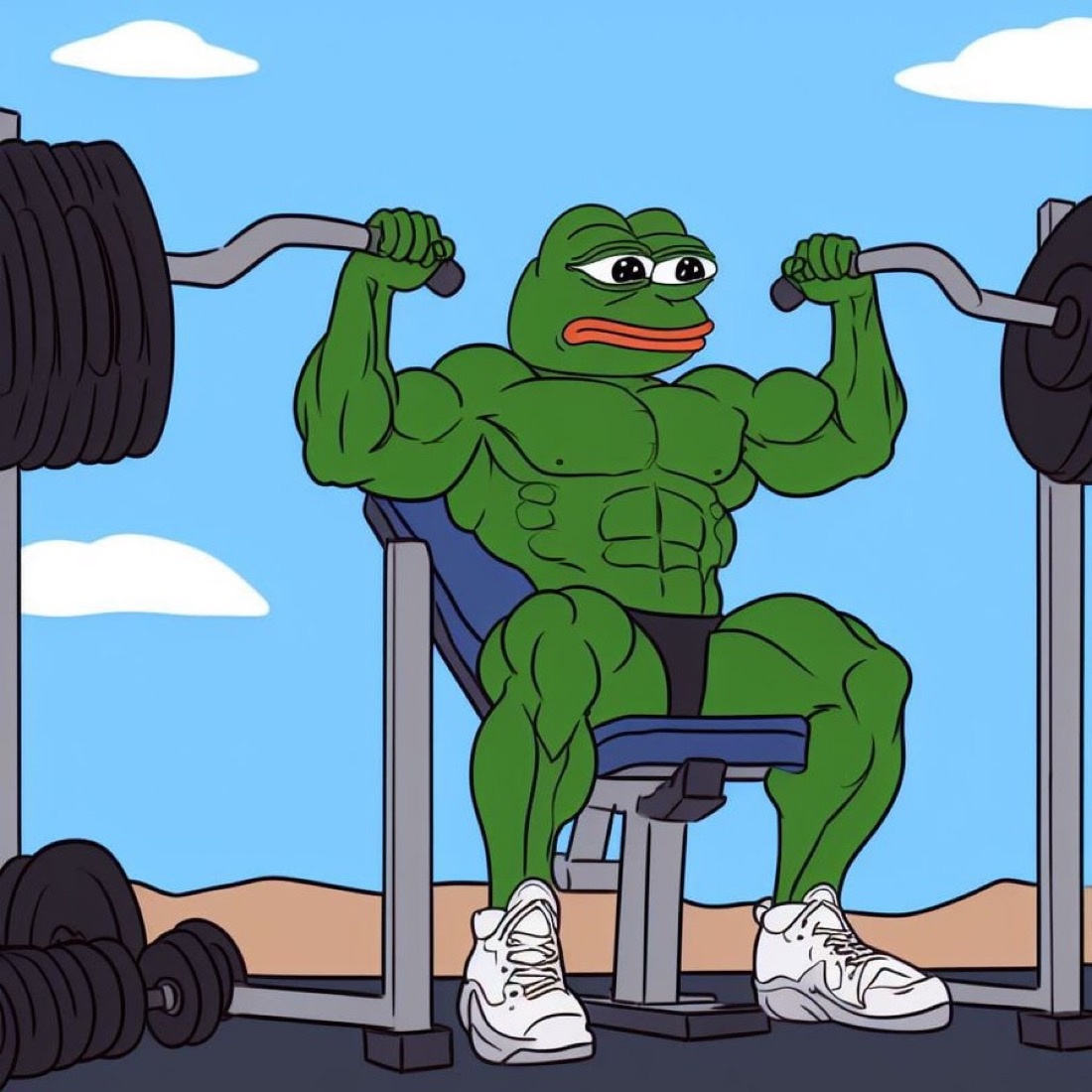 Bodybuilder Pepe - a Pepe meme on farm.meme