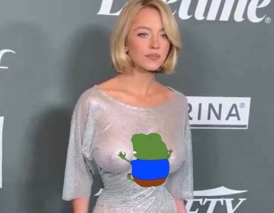 Sydney Sweeney gets a hug from Apu - a Apu Apustaja meme on farm.meme