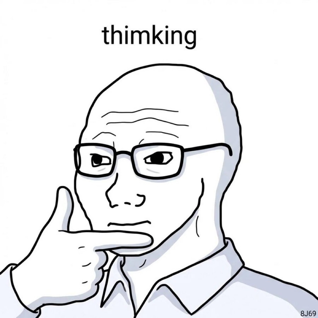Wojak is thimking - a Wojak meme on farm.meme