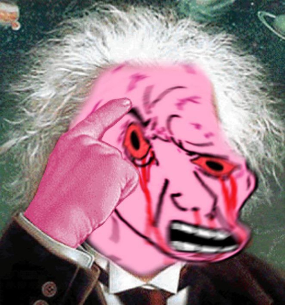 Einstein pink Wojak - a Wojak meme on farm.meme
