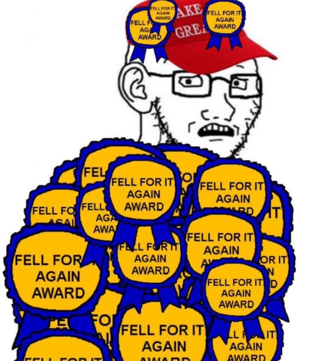 MAGA fell for it again award - a Soyjak meme on farm.meme