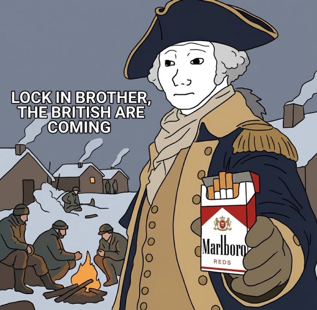 George Washington offers you a smoke - a Wojak meme on farm.meme
