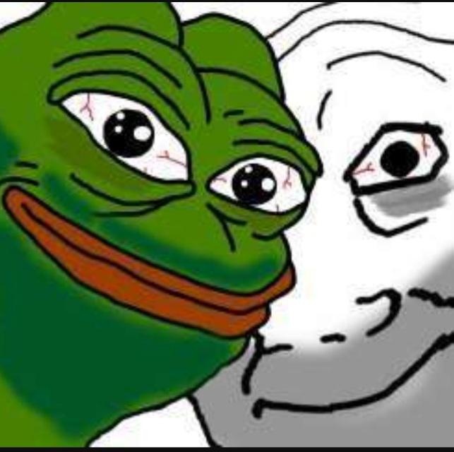 Pepe and Wojak with bloodshot eyes - a Pepe meme on farm.meme