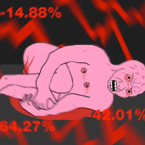 Pink Wojak, heavy losses - a Wojak meme on farm.meme