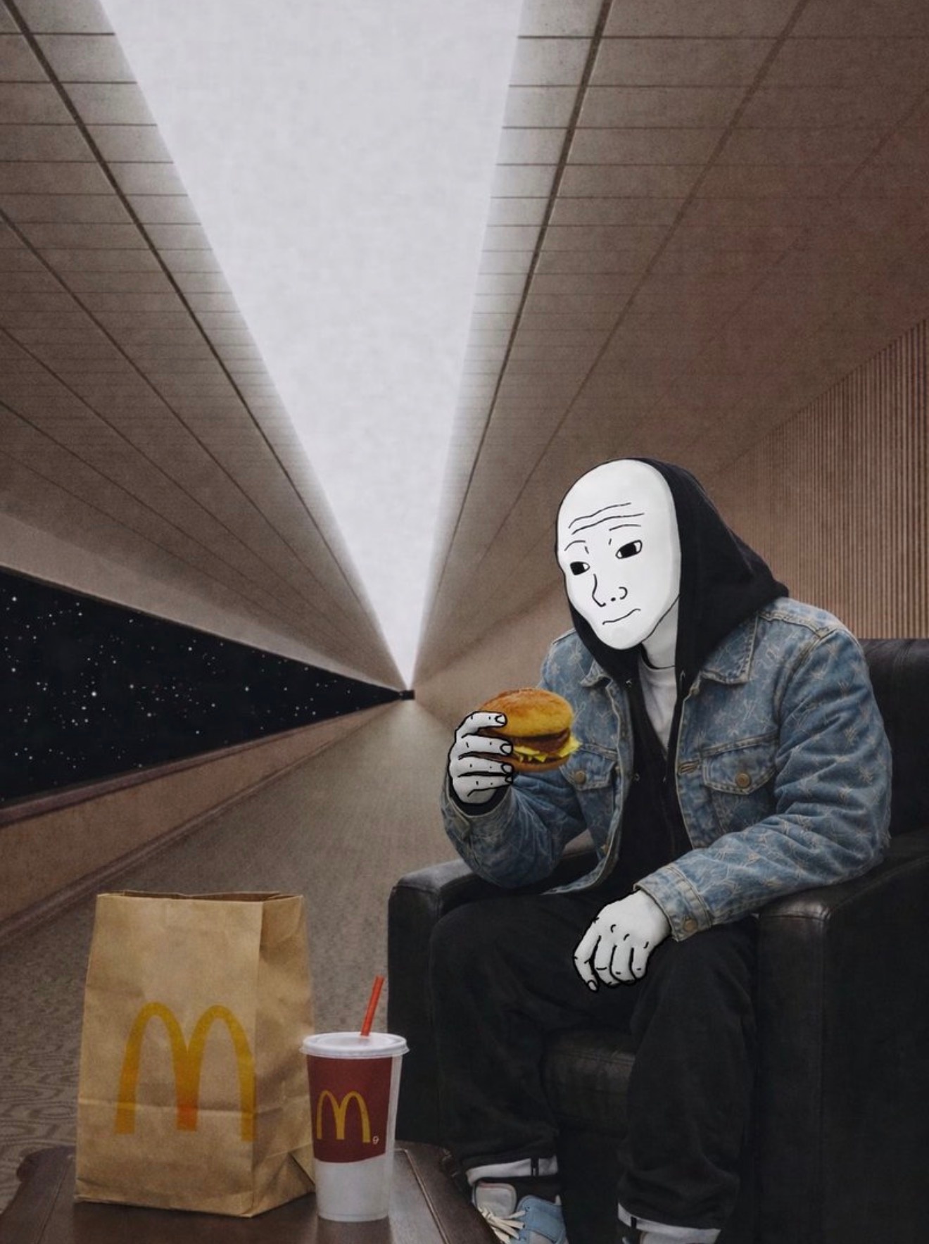 Wojak with a Big Mac - a Wojak meme on farm.meme