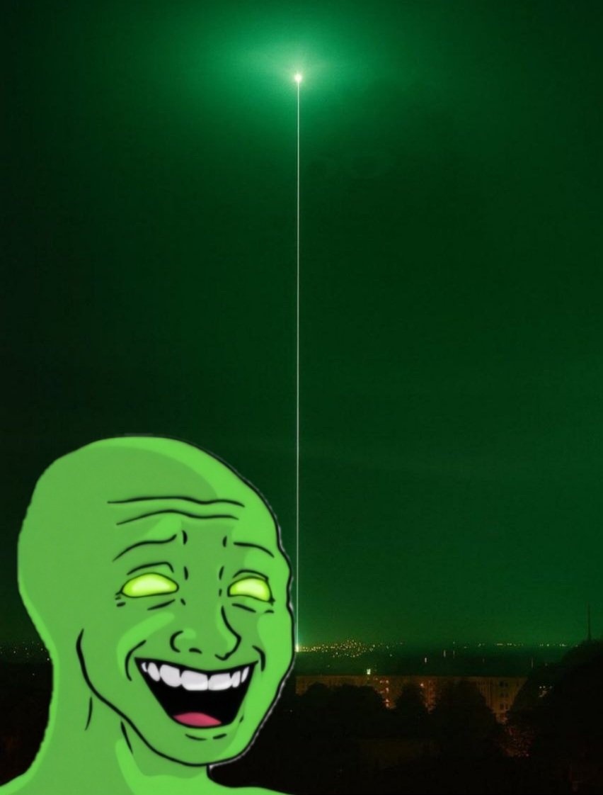 Wojak sees the giant green candle in the sky - a Wojak meme on farm.meme