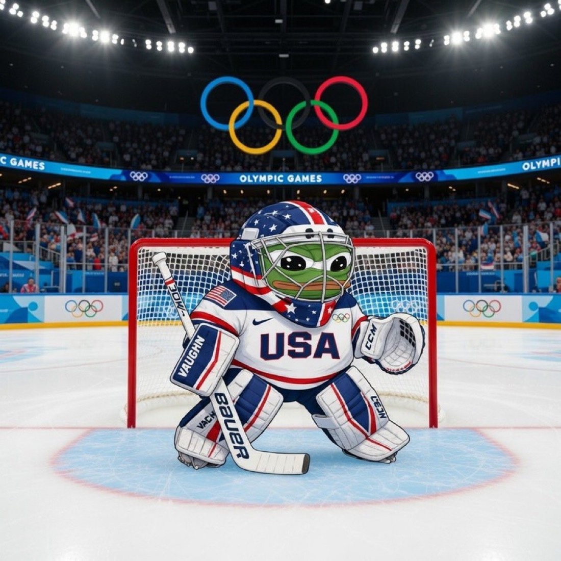Team USA hockey goalie - a Apu Apustaja meme on farm.meme