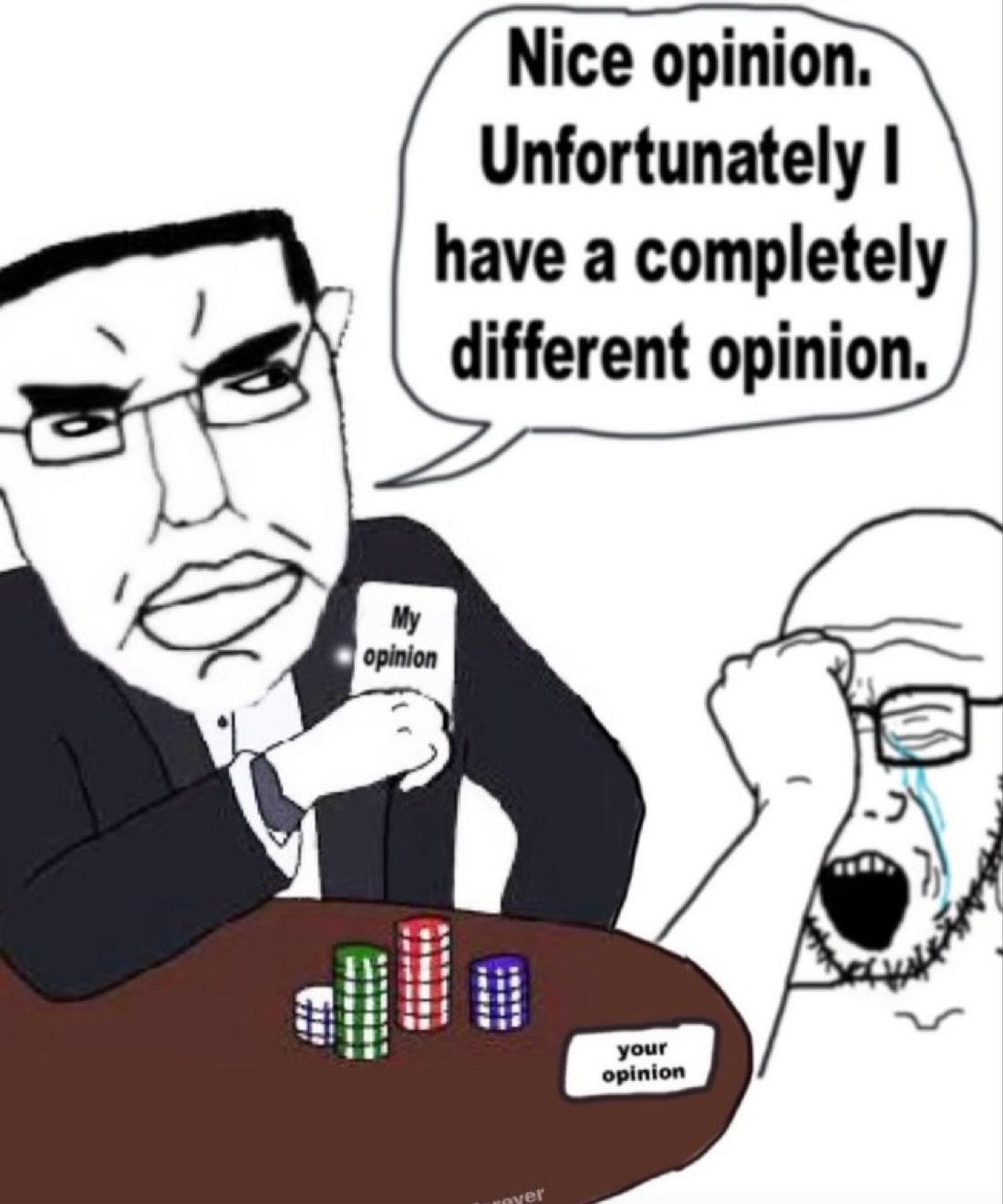 My opinion trump card - a Chud meme on farm.meme
