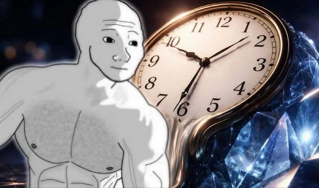 Wojak and a melting clock - a Wojak meme on farm.meme