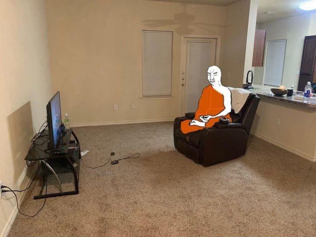 Chud monk gets a new apartment - a Chud meme on farm.meme