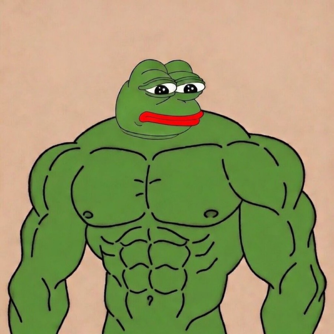 Huge muscular Pepe - a Pepe meme on farm.meme