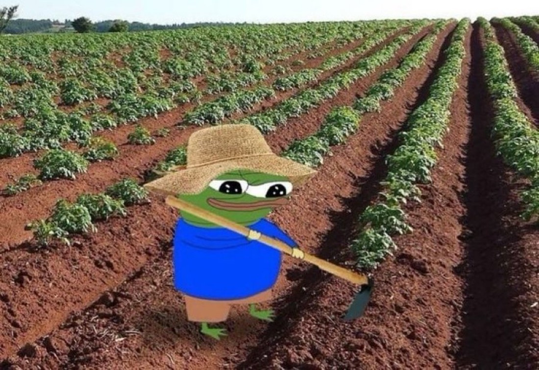 Farmer Apu tending the fields and planting crops - a Apu Apustaja meme on farm.meme