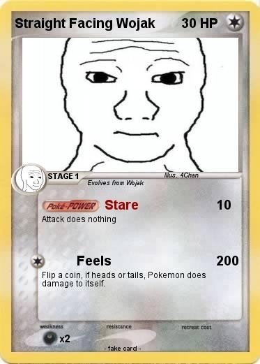 Wojak trading card game feels power - a Wojak meme on farm.meme