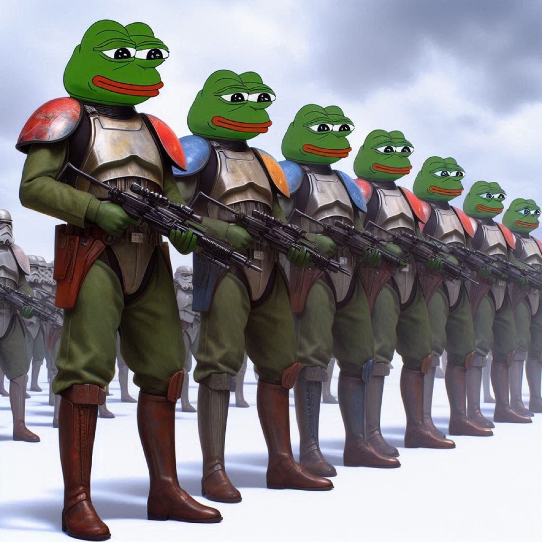 Pepe army reporting for duty - a Pepe meme on farm.meme