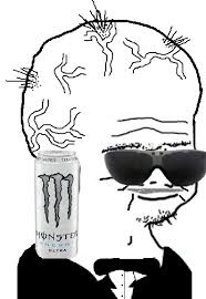Big brain boomer in a tuxedo with white monster - a Boomer meme on farm.meme
