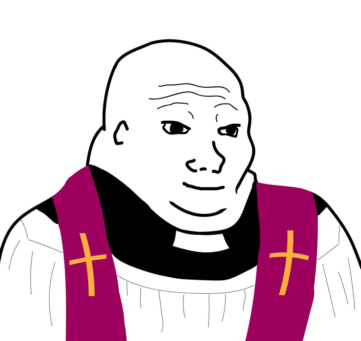 Fat Catholic Priest Wojak - a Wojak meme on farm.meme