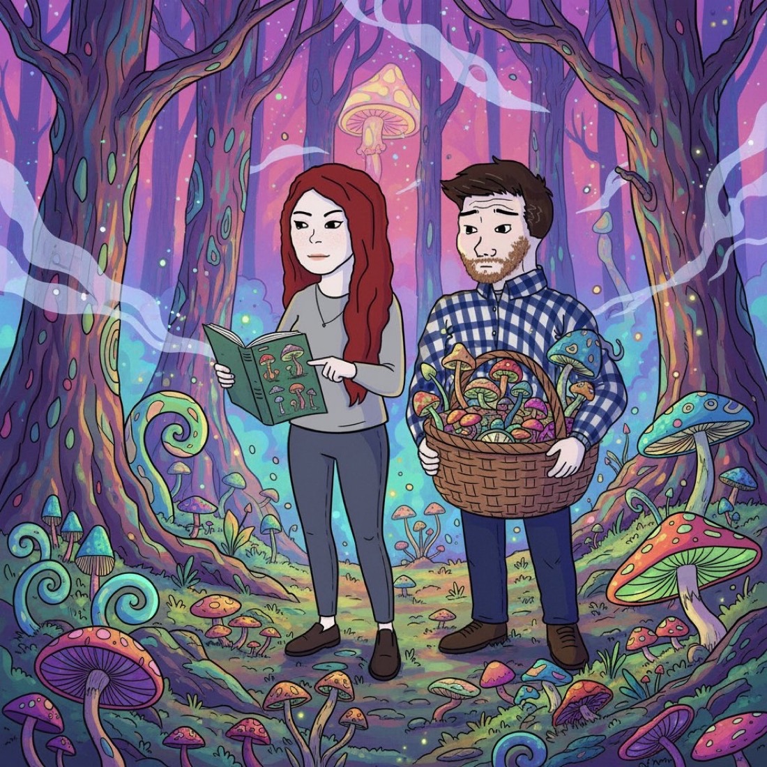 Wifejak and Husbandjak go hunting for magic mushrooms - a Wifejak meme on farm.meme