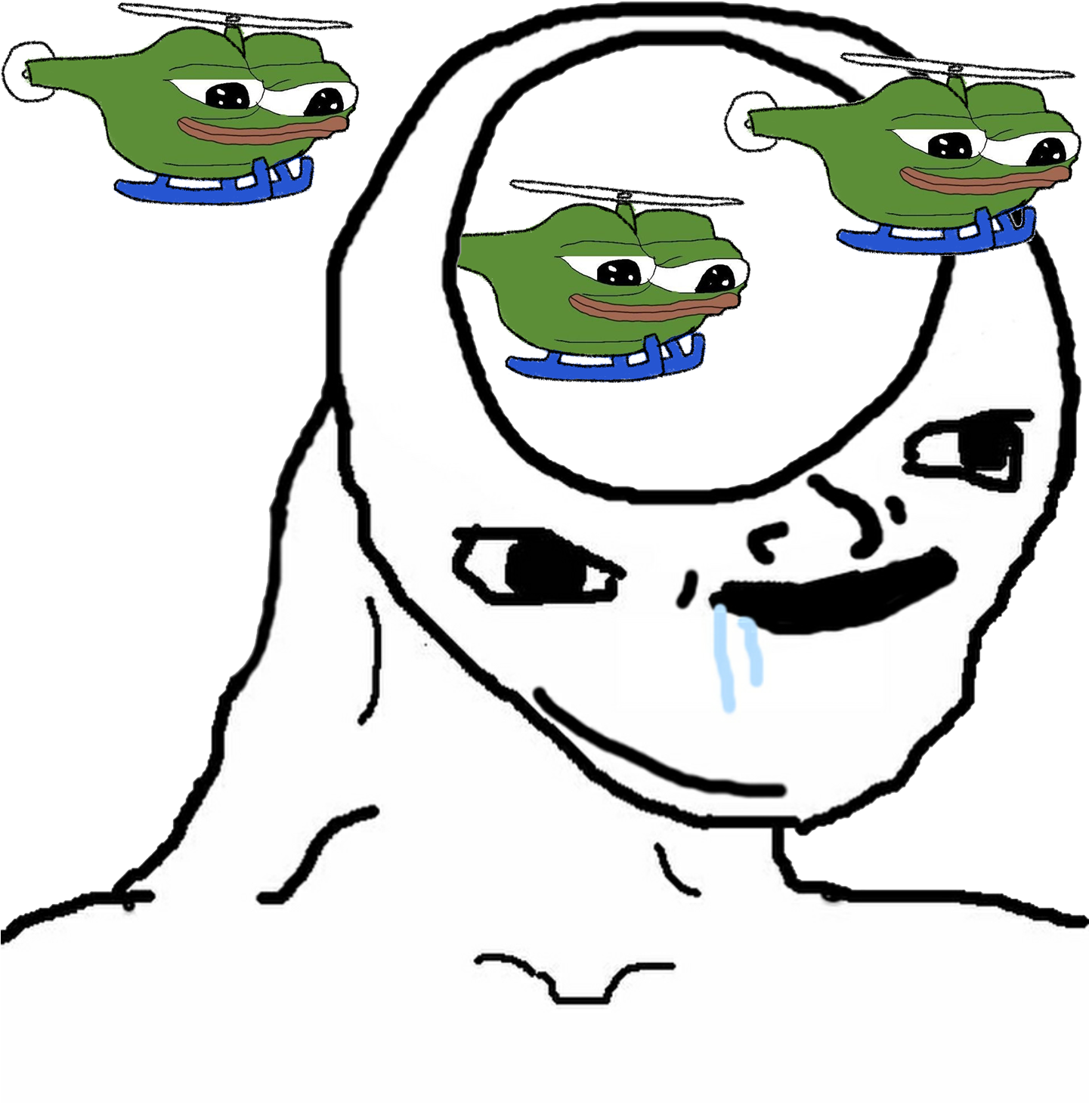 Brainlet with three Apu helicopters - a Brainlet meme on farm.meme