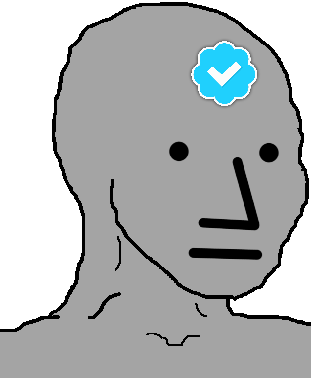 Bluecheck NPC verified - a NPC meme on farm.meme