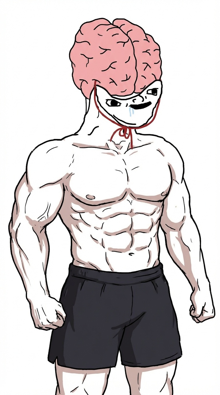 Chad muscular big brain brainlet - a Brainlet meme on farm.meme
