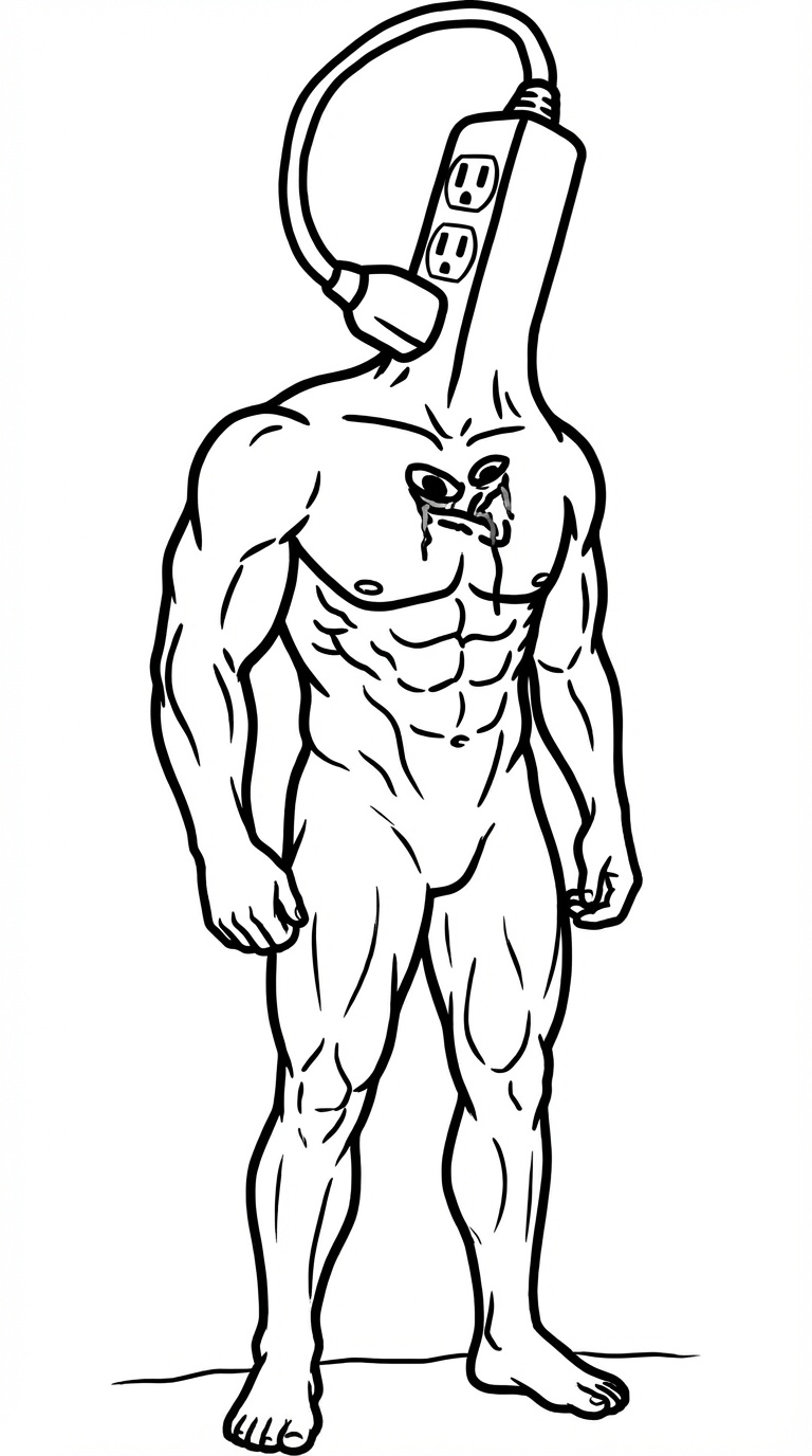 Chad Brainlet surge protector - a Brainlet meme on farm.meme