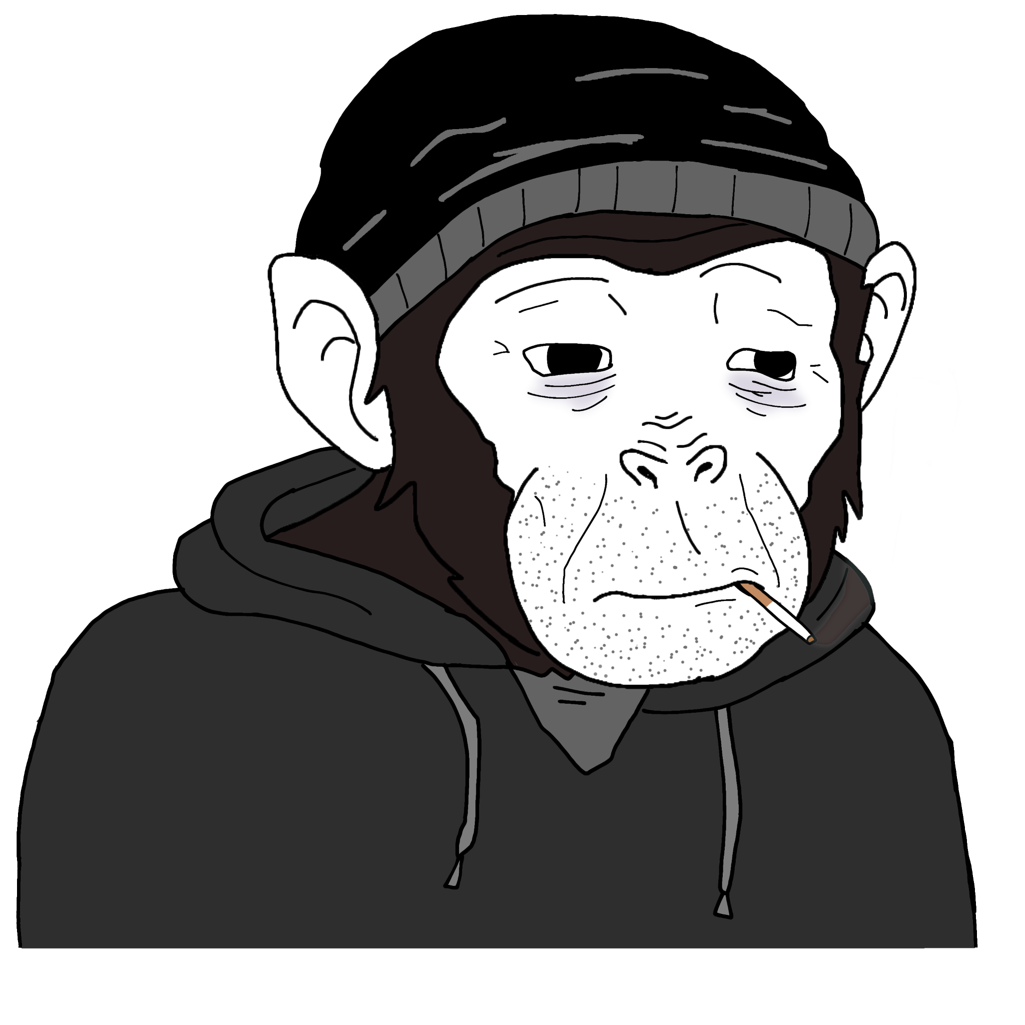 Doomer Chimpjak - a Wojak meme on farm.meme