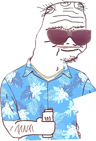 Boomer in a floral shirt - a Boomer meme on farm.meme