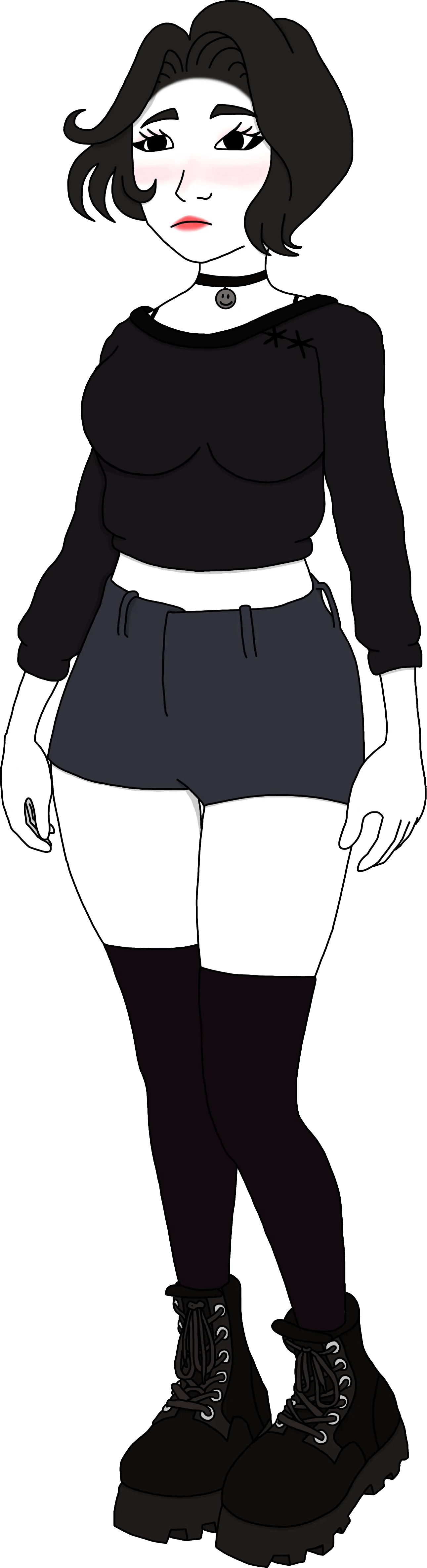 Full body doomer girl in boots and short skirt - a Doomer Girl meme on farm.meme