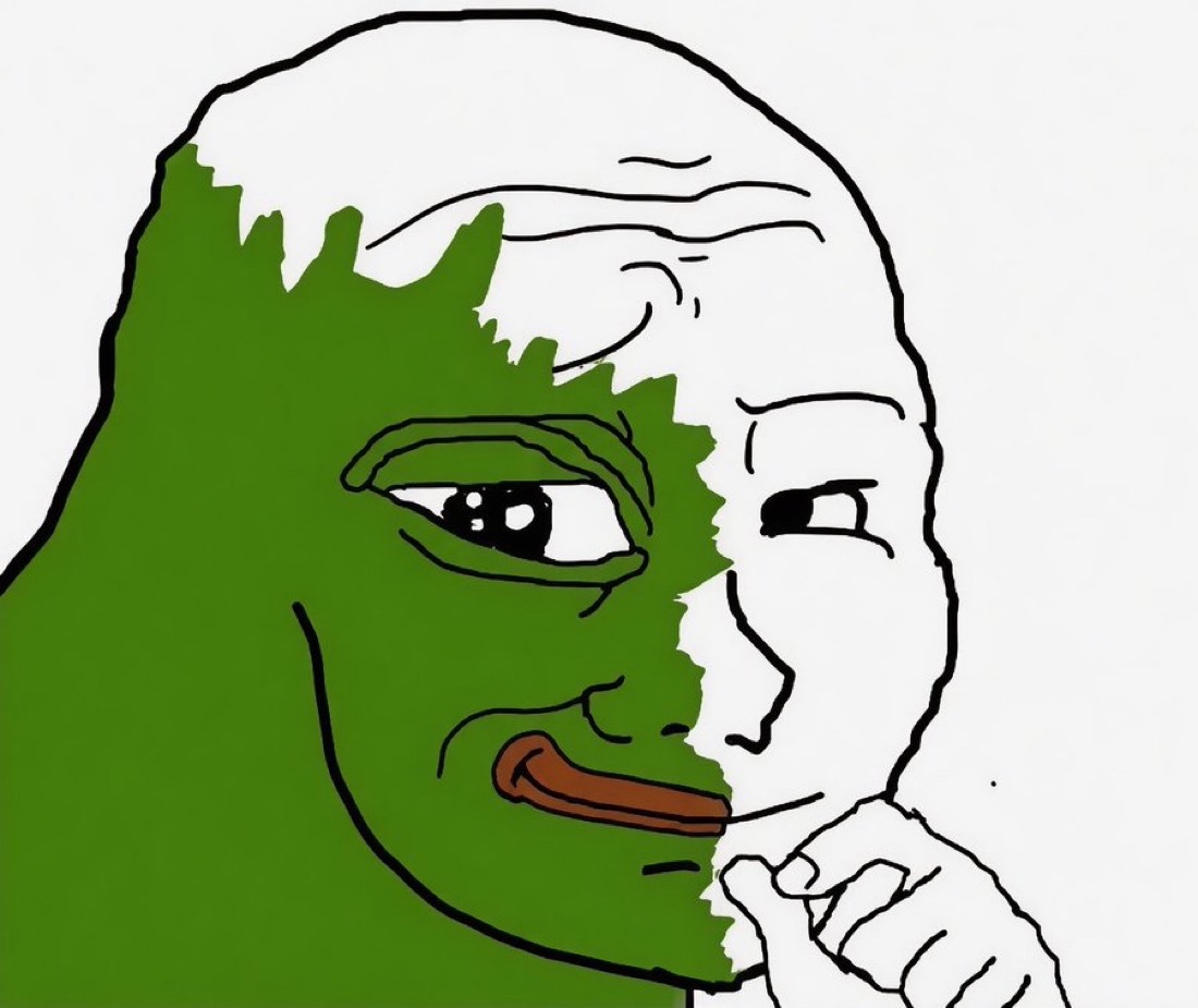 Wojak Pepe hybrid - a Wojak meme on farm.meme