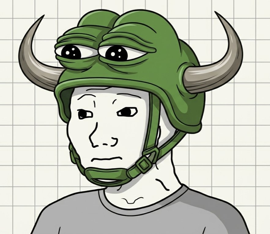 Wojak with the Pepe bullish hat - a Pepe meme on farm.meme