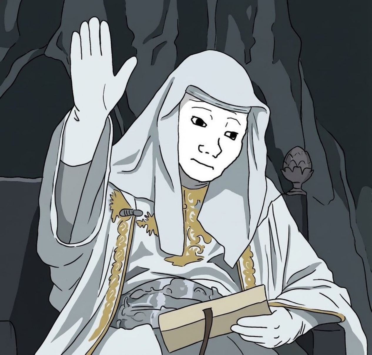 Silence… a Wojak is speaking. - a Wojak meme on farm.meme