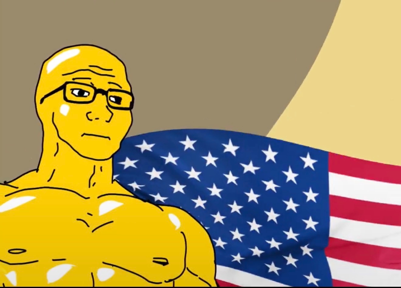 Golden Binance US Ameri-chad Wojak - a Wojak meme on farm.meme