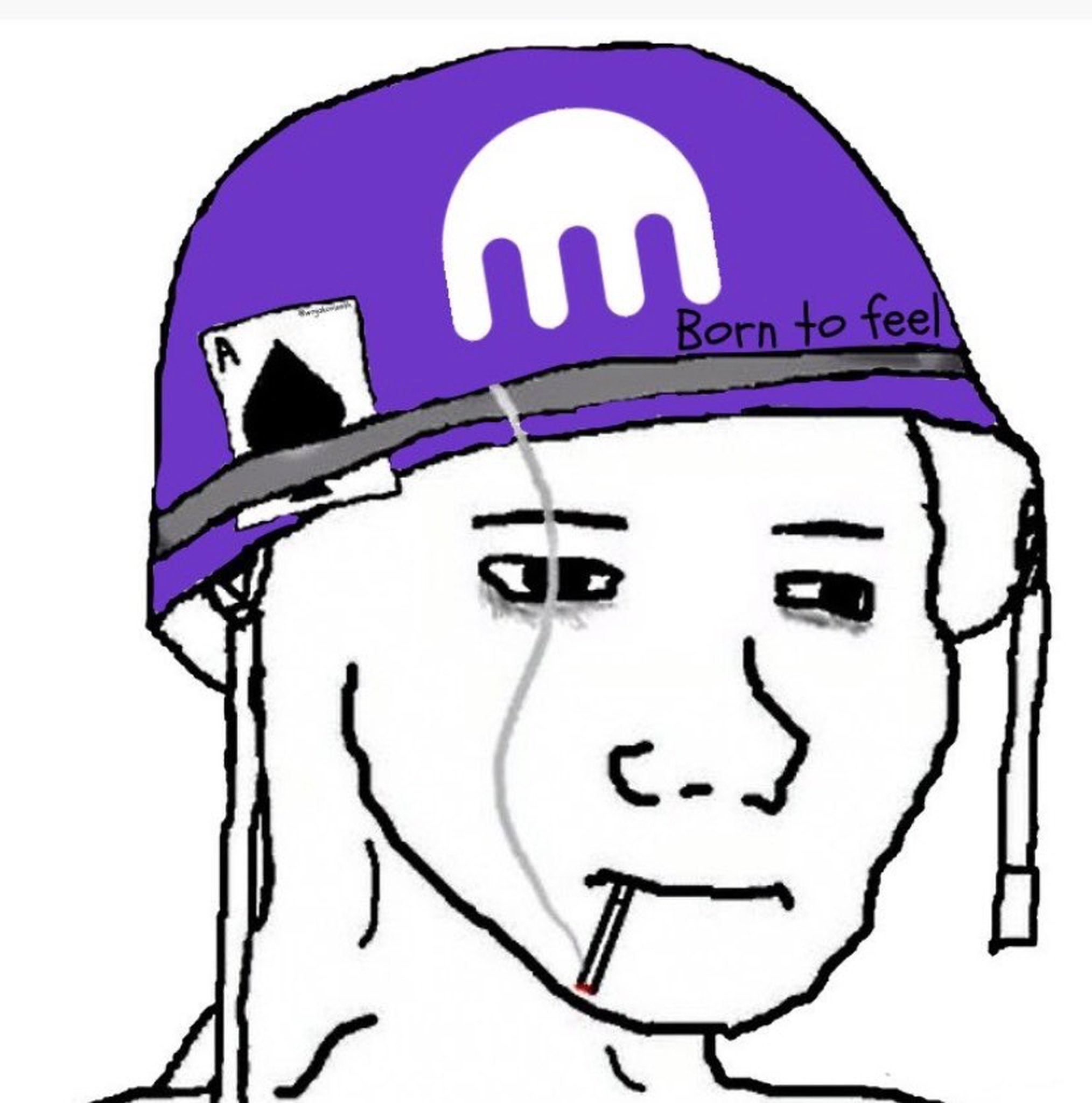 Born to Feel Kraken helmet soldier - a Wojak meme on farm.meme